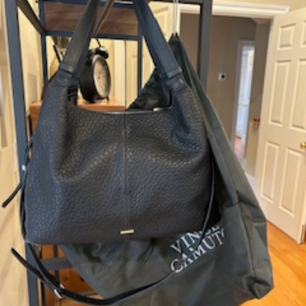 Vince Camuto crossbody hobo bag - Pebble Leather Black